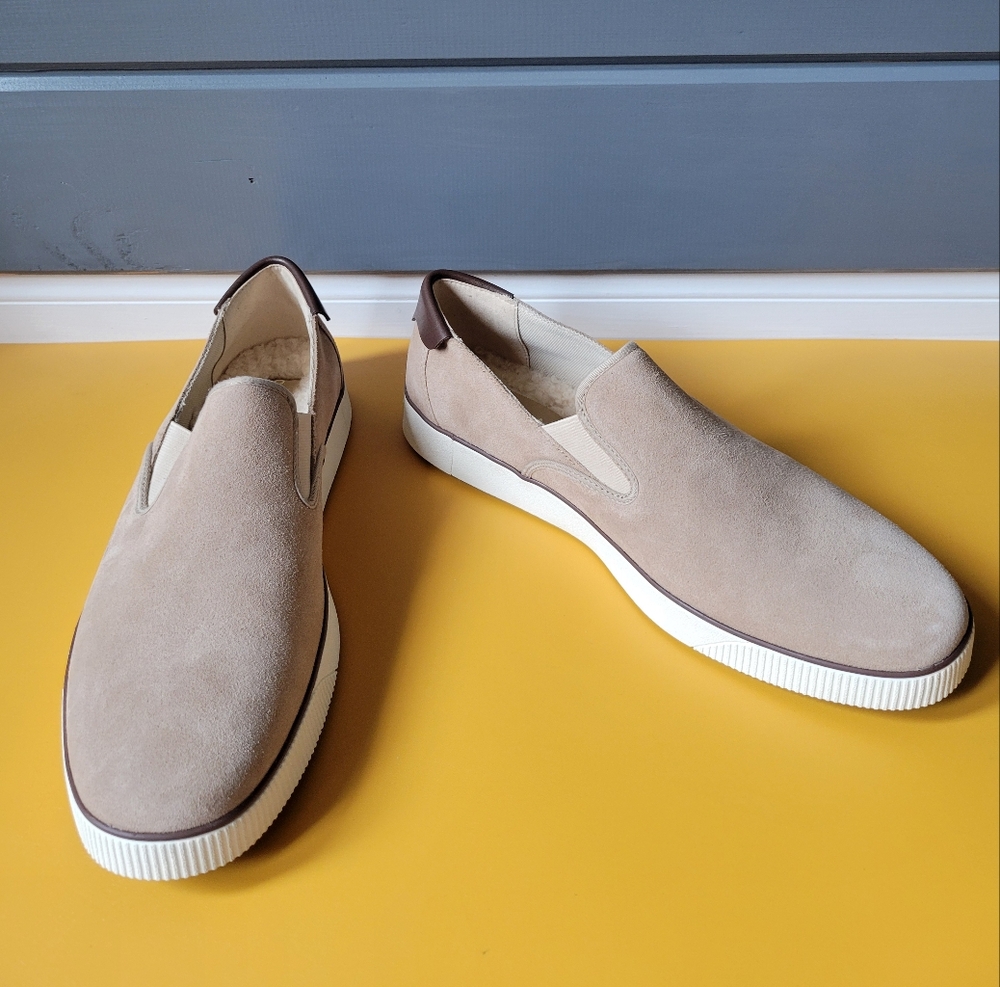 Cole Haan Cream Fleece-Lined Slip-On Shoes